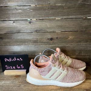Womens Adidas Ultraboost 4.0‎ Chalk Coral Pink Running Sneakers Shoes Size 6.5 M